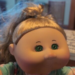 Blonde Cabbage Patch Doll with Green Eyes